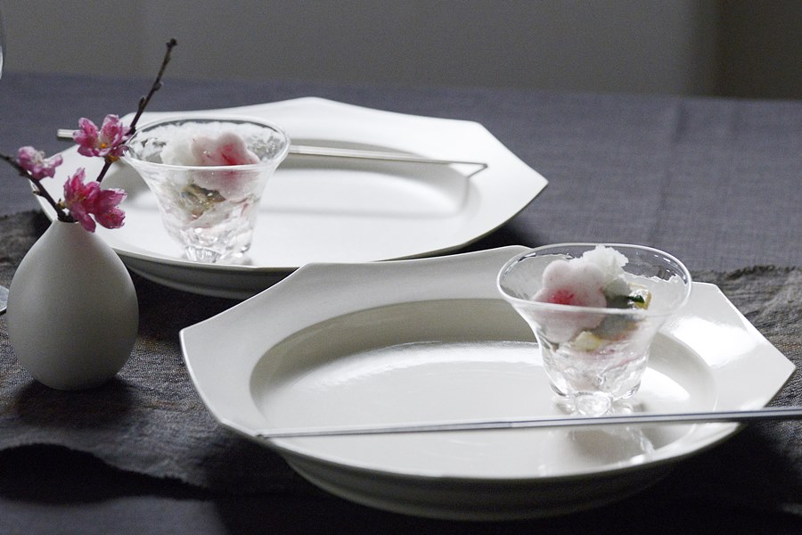 藤田千絵子｜リム八角プレート｜作家の器と暮らす。IVORY