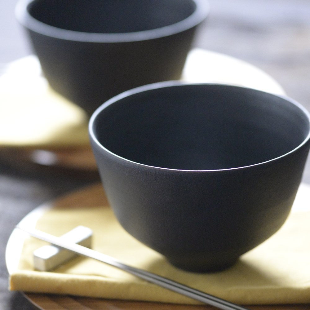 小野俊　黒鉄釉　麺鉢/L(径約14ｃｍ) ×2 小野俊｜麺鉢｜作家もの和食器通販通販 IVORY