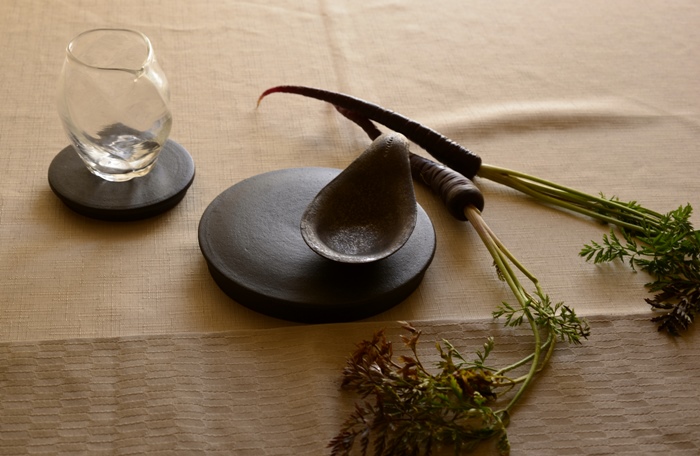 小野俊さん 蓋物 丸型 S 黒鉄釉 4個セット 小野 俊 黒鉄釉 筒型蓋物 S/M/L | savi no niwa