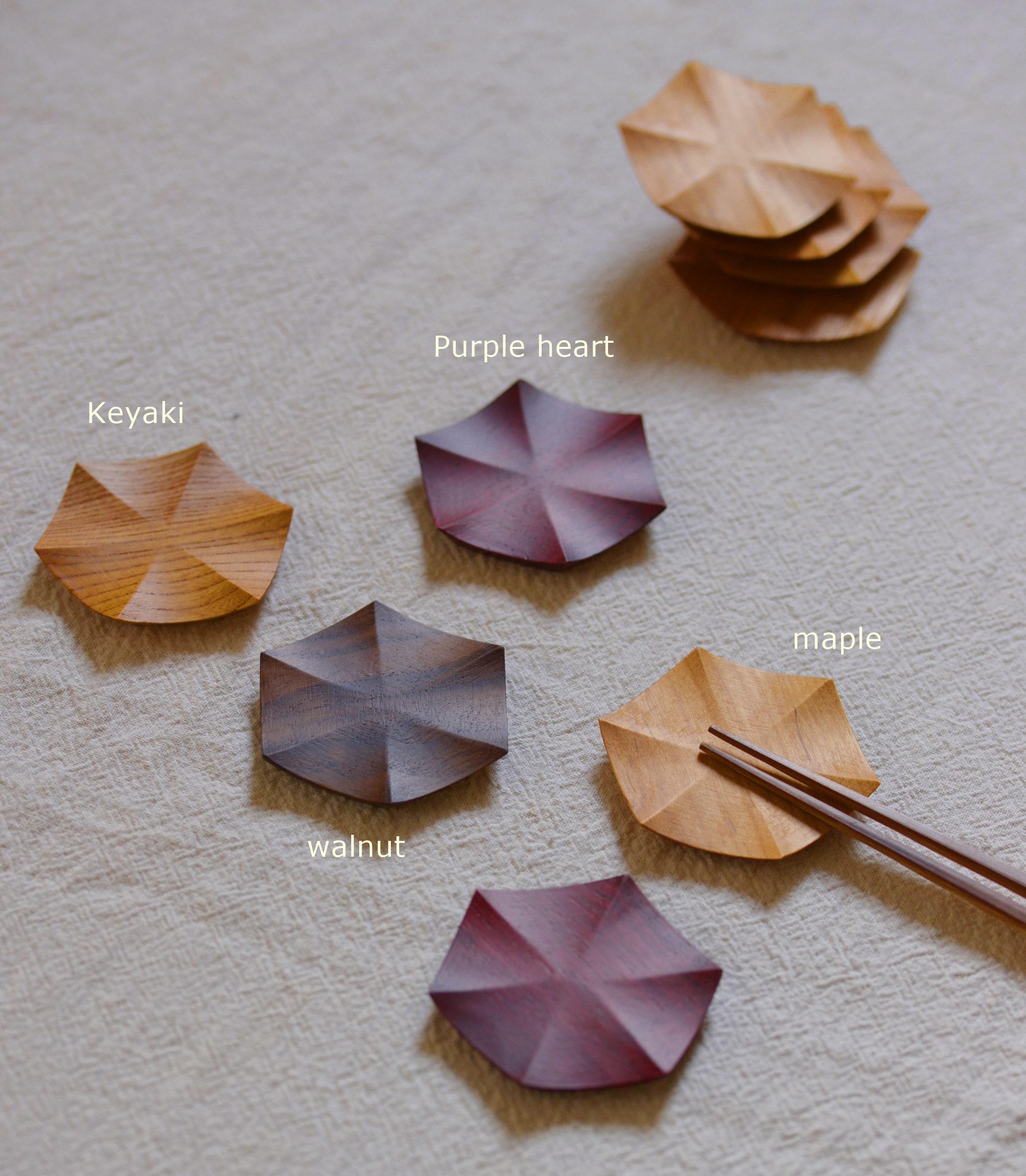 大澤真琴 天然木豆皿 六角皿 コースター 茶托 作家もの和食器通販通販 Ivory