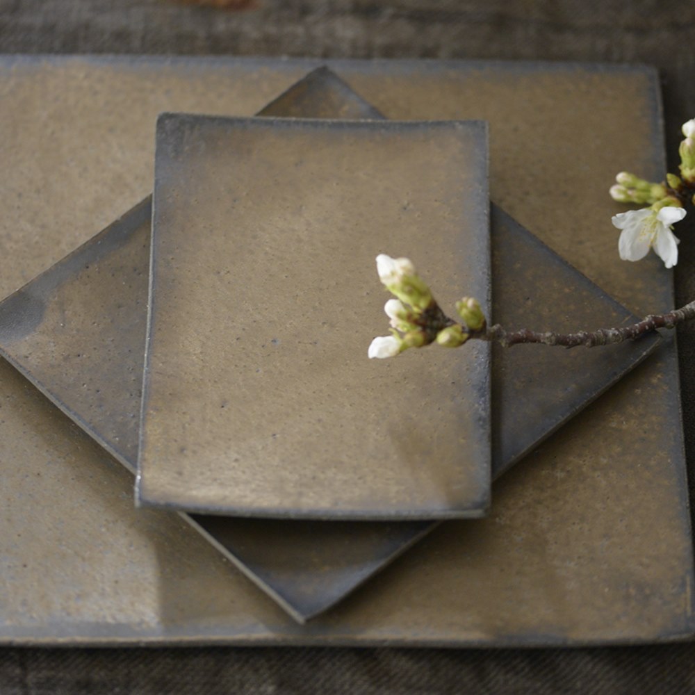 水野幸一｜銅彩釉 角板皿｜作家の器と暮らす。IVORY