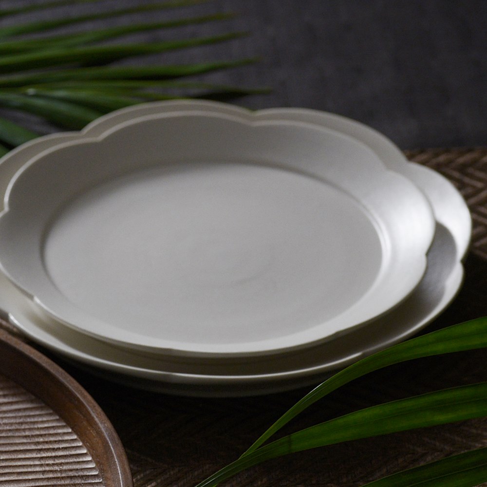 藤田千絵子｜うつぎ｜凛花プレート｜作家もの和食器通販通販 IVORY