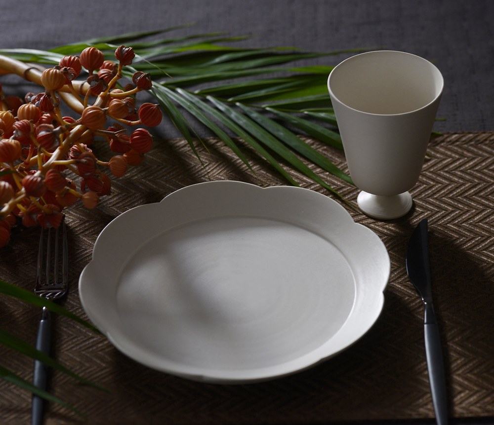 藤田千絵子｜うつぎ｜凛花プレート｜作家もの和食器通販通販 IVORY